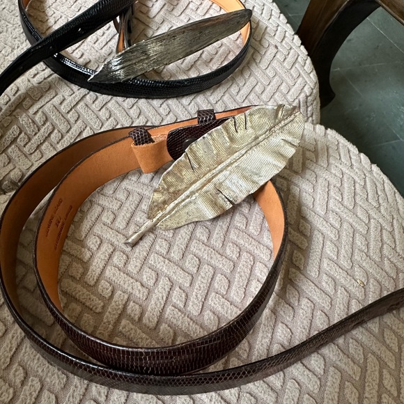 Mignon Faget Silver Leaf Buckle Belt - Picture 3 of 3